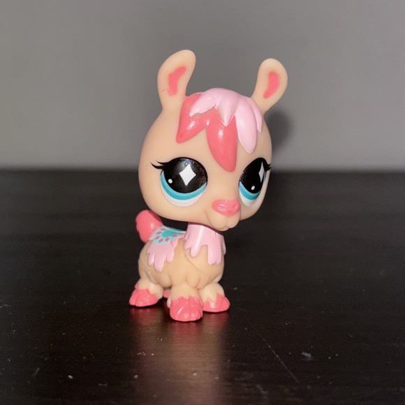 Littlest Pet Shop Other - Peach and Pink Llama Tan #198 G7 Teal Diamond Eyes Littlest Pet Shop Gen 7 LPS